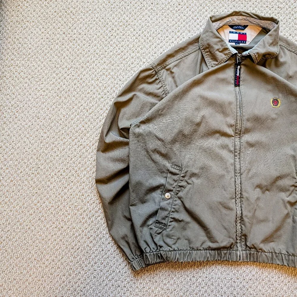 Tommy Hilfiger Harrington Jacket Cotton Medium Olive Grey - Picture 2 of 11